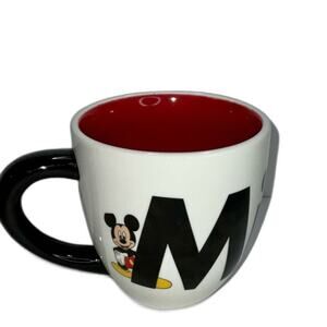 Large spell out Mickey Mouse Disney Parks Ceramic Mug  authentic